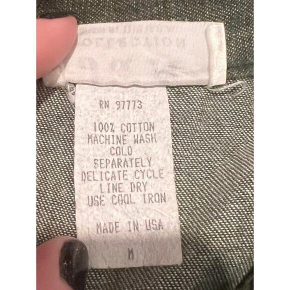 Vintage J & A Collection Made in USA Button Down Shirt Military OD Green Cotton - Picture 6 of 9